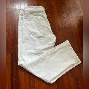 White straight leg denim pants